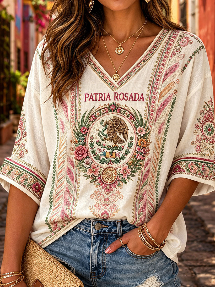 Camisetas casuales con estampado artístico para amantes del fútbol mexicano, diseño para mujer
