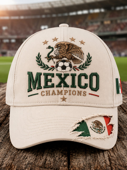 Sombrero con estampado artístico unisex para animar en partidos de fútbol mexicano
