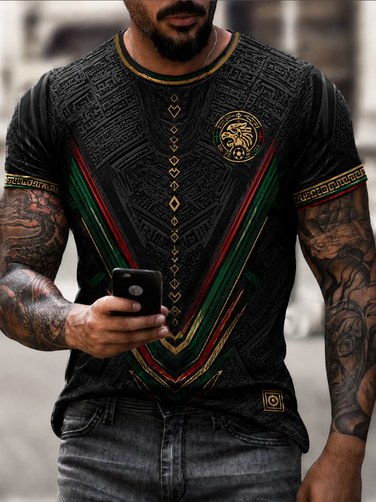 Camiseta de hombre de México estampada con mangas cortas