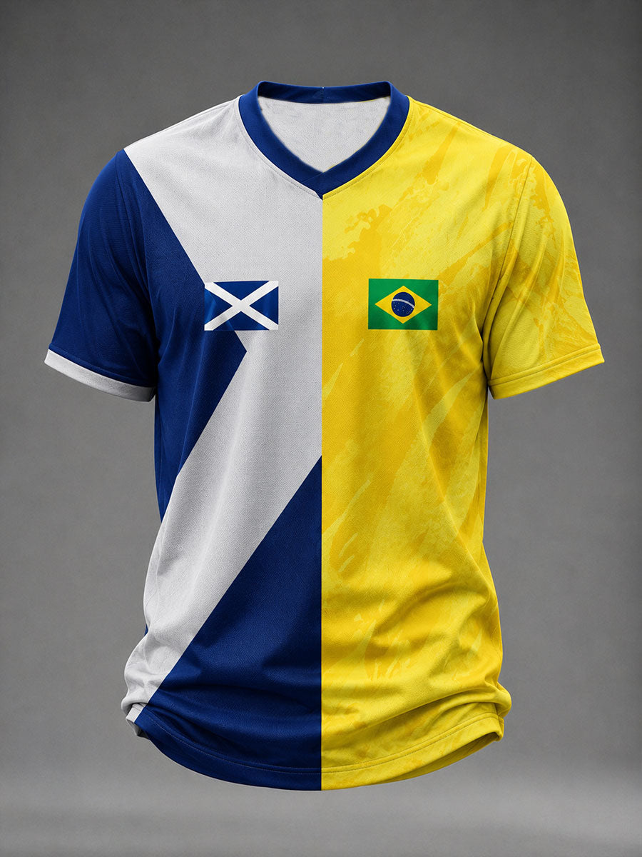 Camiseta de dos tonos con la bandera nacional para hombre