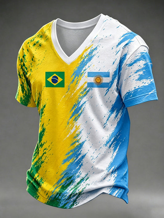 Camiseta de dos tonos con la bandera nacional para hombre