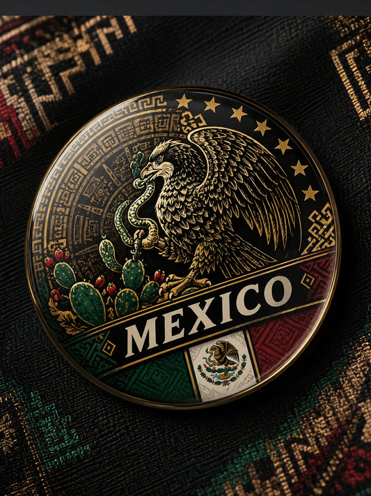 Partido de fútbol mexicano unisex animando elemento arte impresión broche