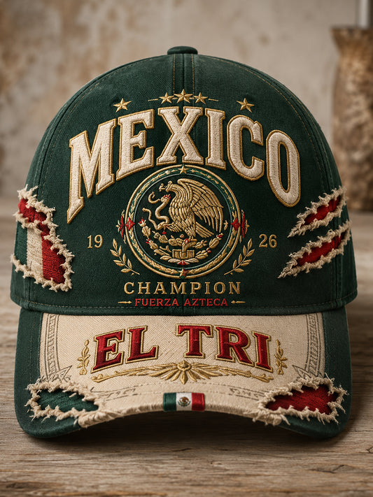 Sombrero con estampado artístico unisex para animar en partidos de fútbol mexicano