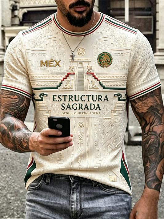 Camiseta estampada con diseño del orgullo mexicano para hombre