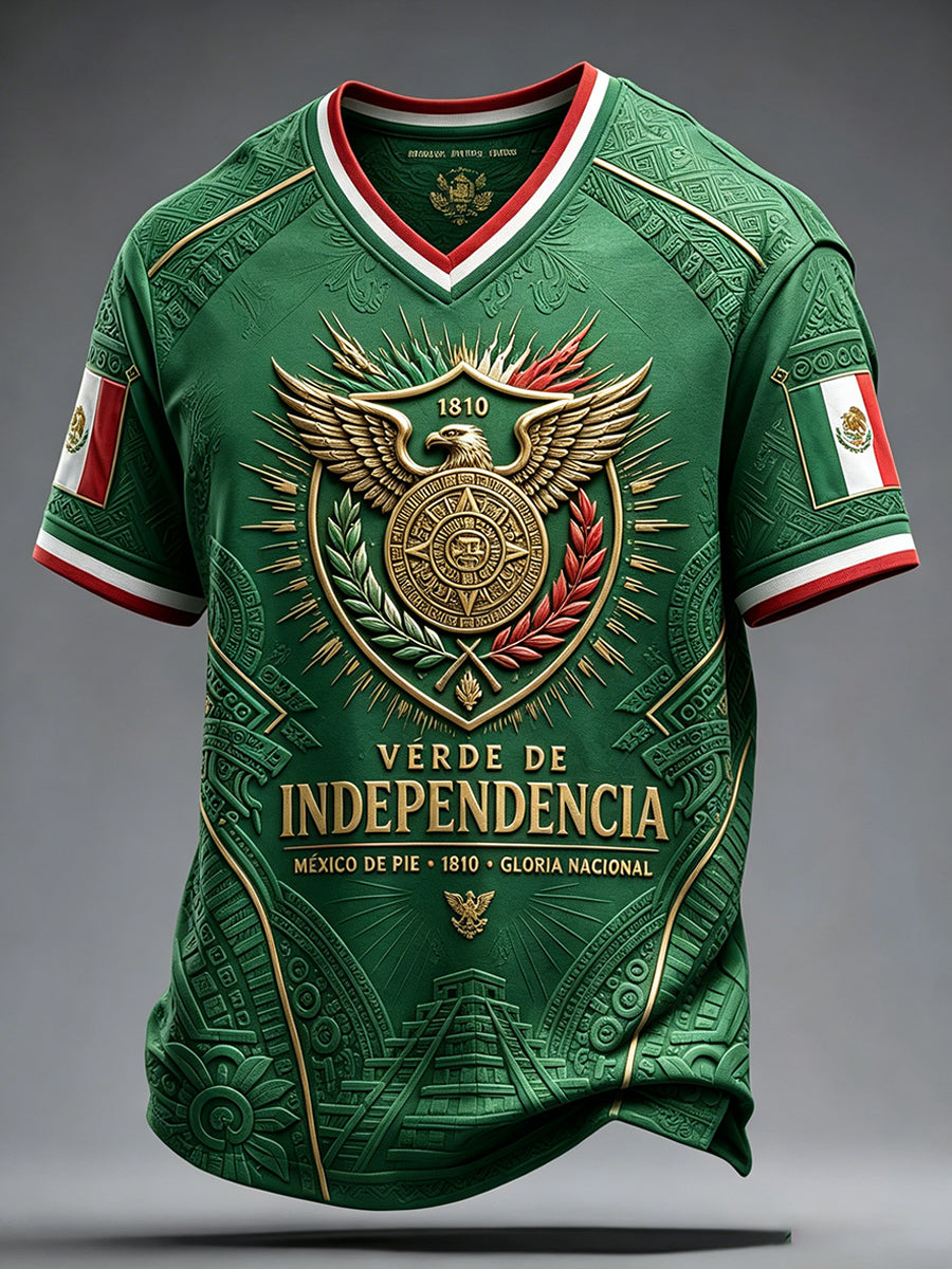 Camiseta estampada con diseño del orgullo mexicano para hombre