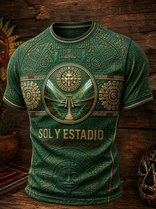 Camiseta estampada con diseño del orgullo mexicano para hombre