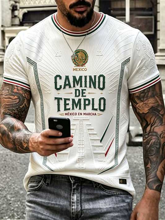Camiseta estampada con diseño del orgullo mexicano para hombre