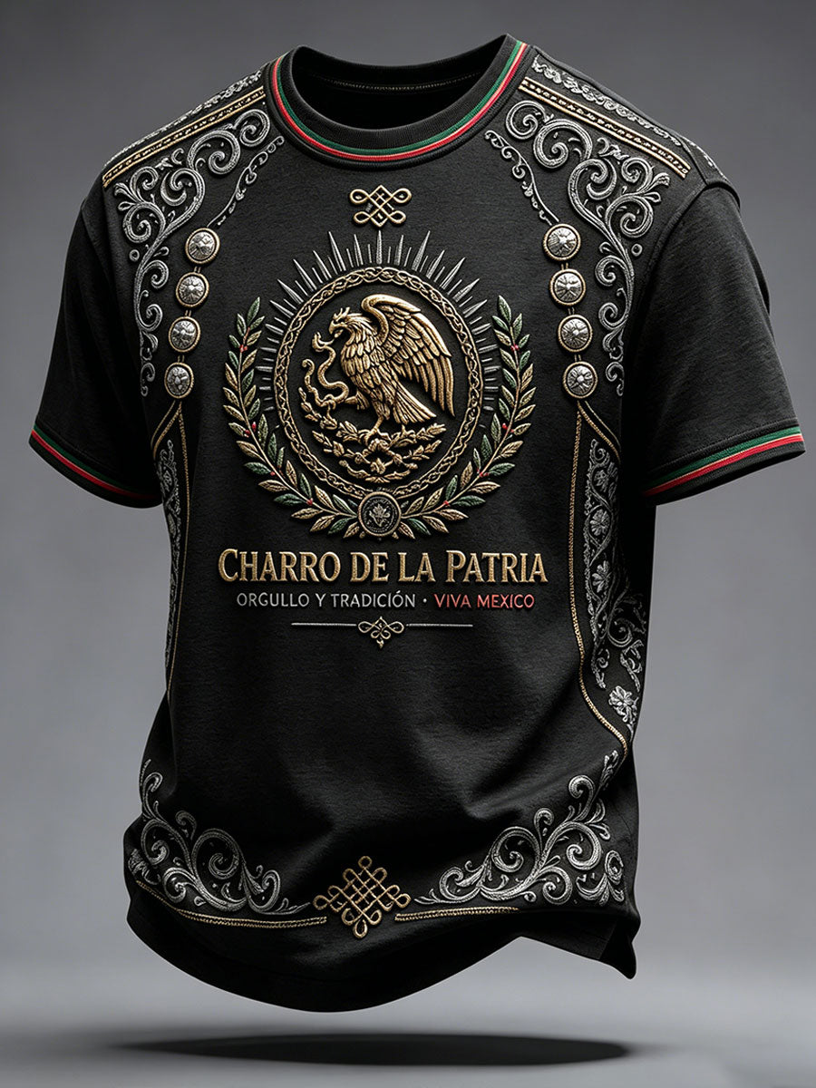 Camiseta estampada con diseño del orgullo mexicano para hombre