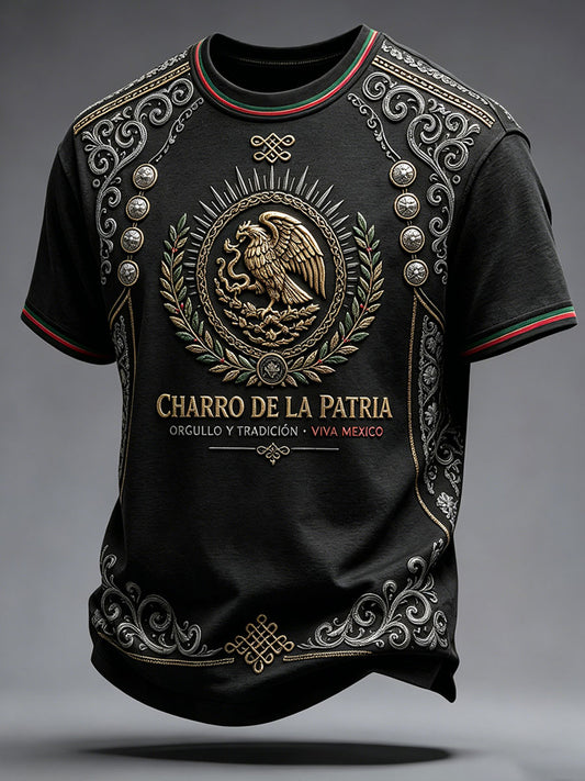 Camiseta estampada con diseño del orgullo mexicano para hombre