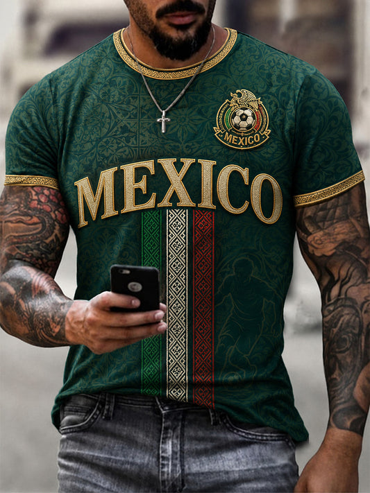 Camiseta casual estampada para hombres, regalo ideal para aficionados al fútbol