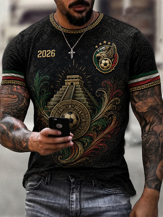Camiseta casual estampada para hombres, regalo ideal para aficionados al fútbol