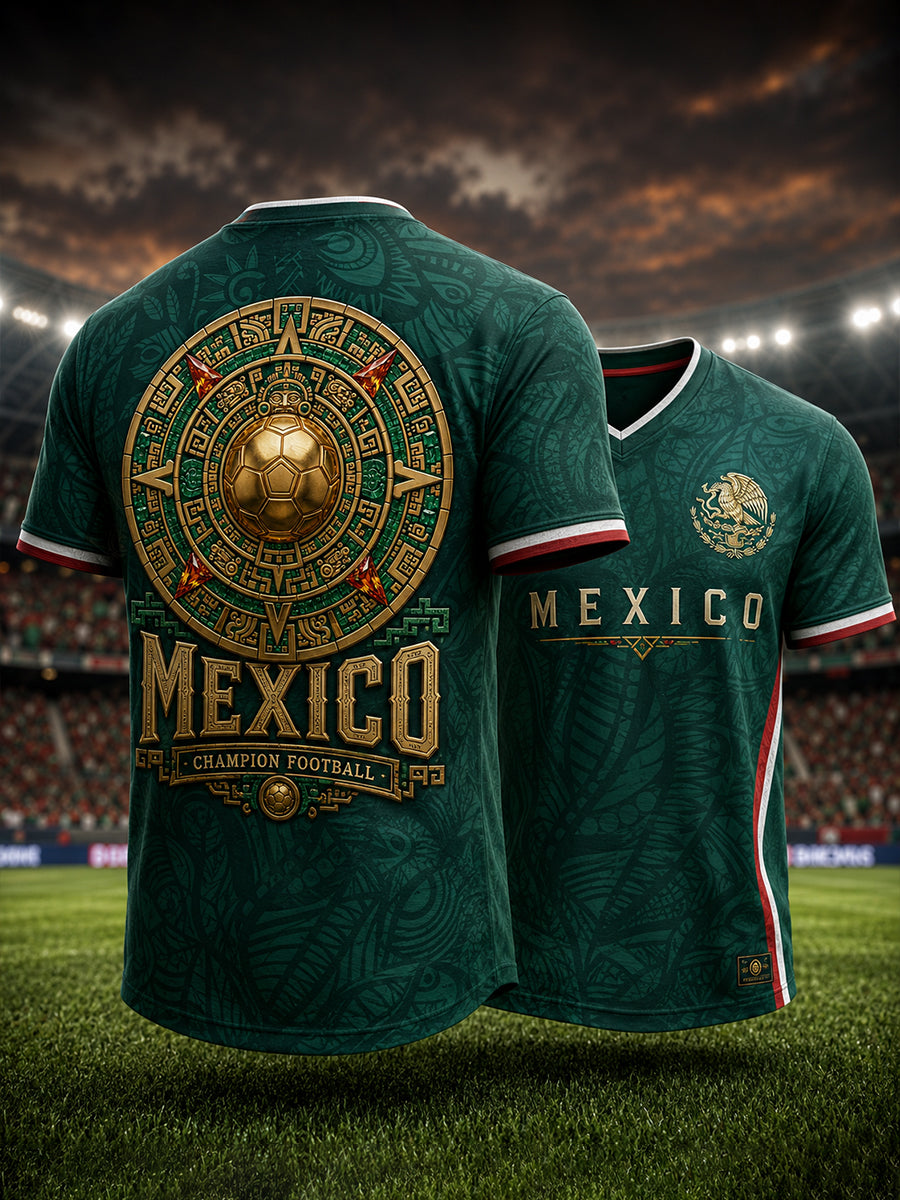 Camiseta de la impresión del arte de la alegría del partido de fútbol mexicano de los hombres