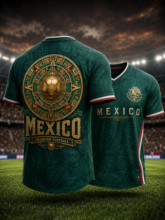 Camiseta de la impresión del arte de la alegría del partido de fútbol mexicano de los hombres