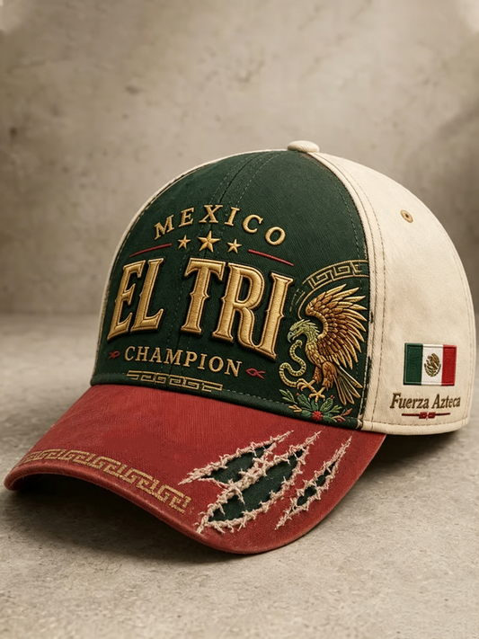 Gorra unisex con estampado de fútbol mexicano