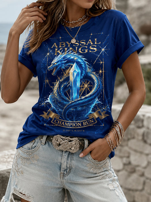 Leviathan Champion Element Print Camiseta de manga corta para mujer