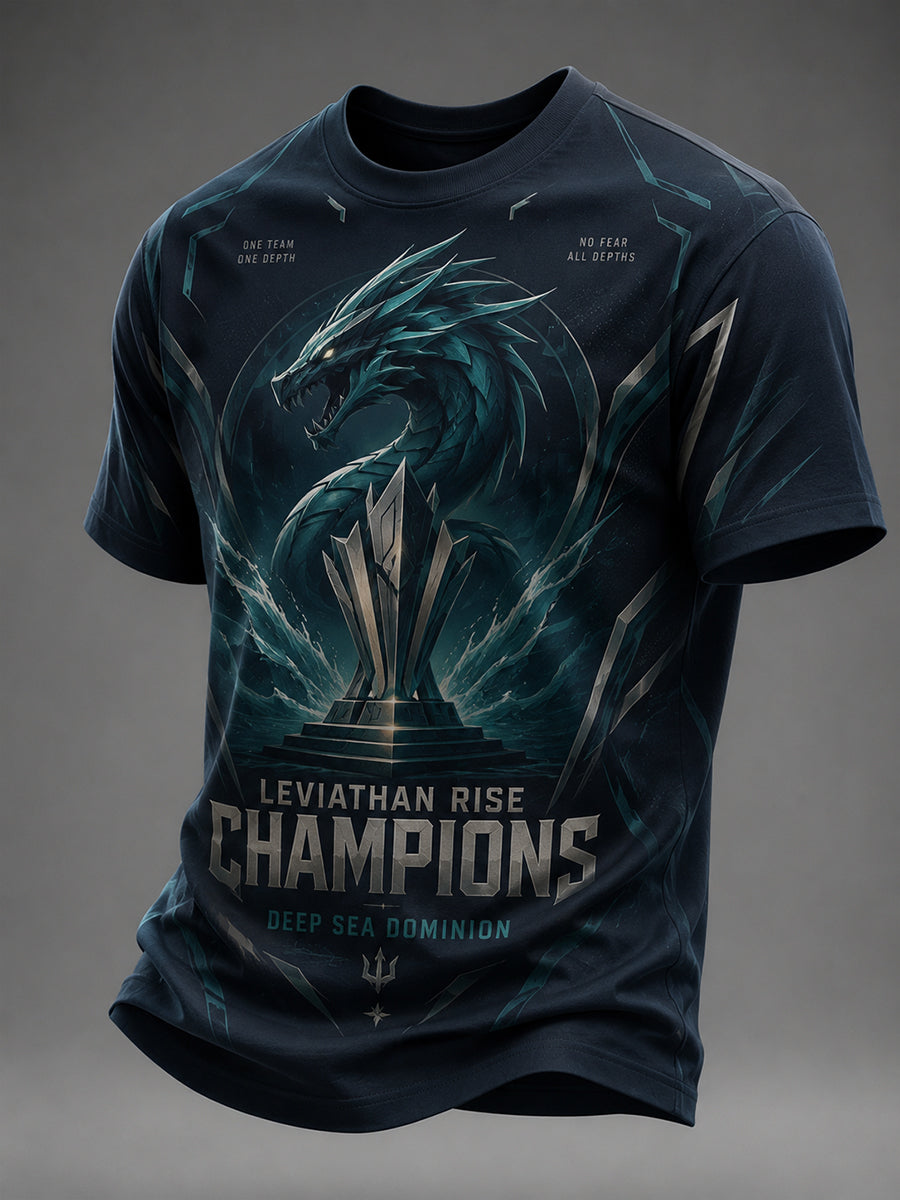 Camiseta de manga corta para hombre Leviathan Champion con estampado de elementos