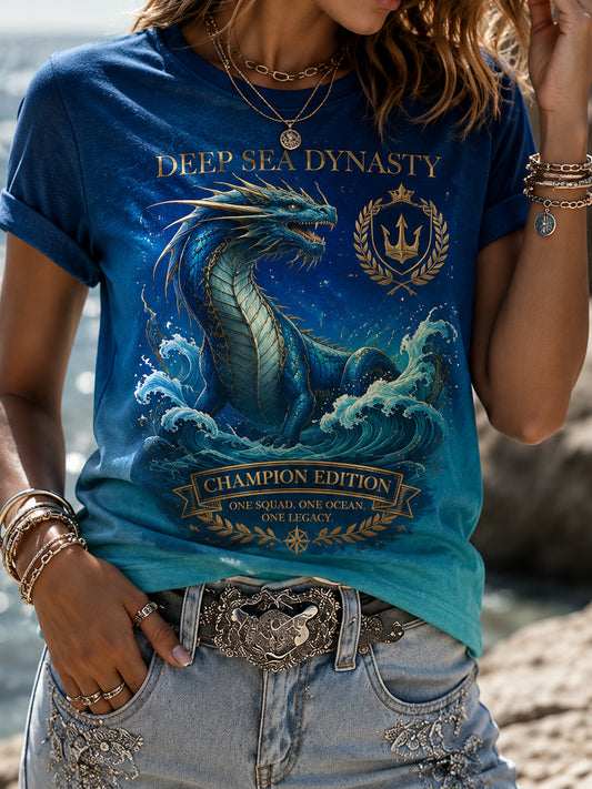 Camiseta de manga corta para mujer Leviathan Champion con estampado de elementos