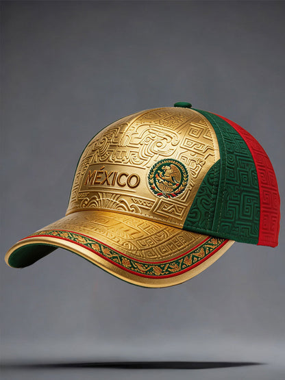 Sombrero unisex con estampado artístico para amantes del fútbol mexicano