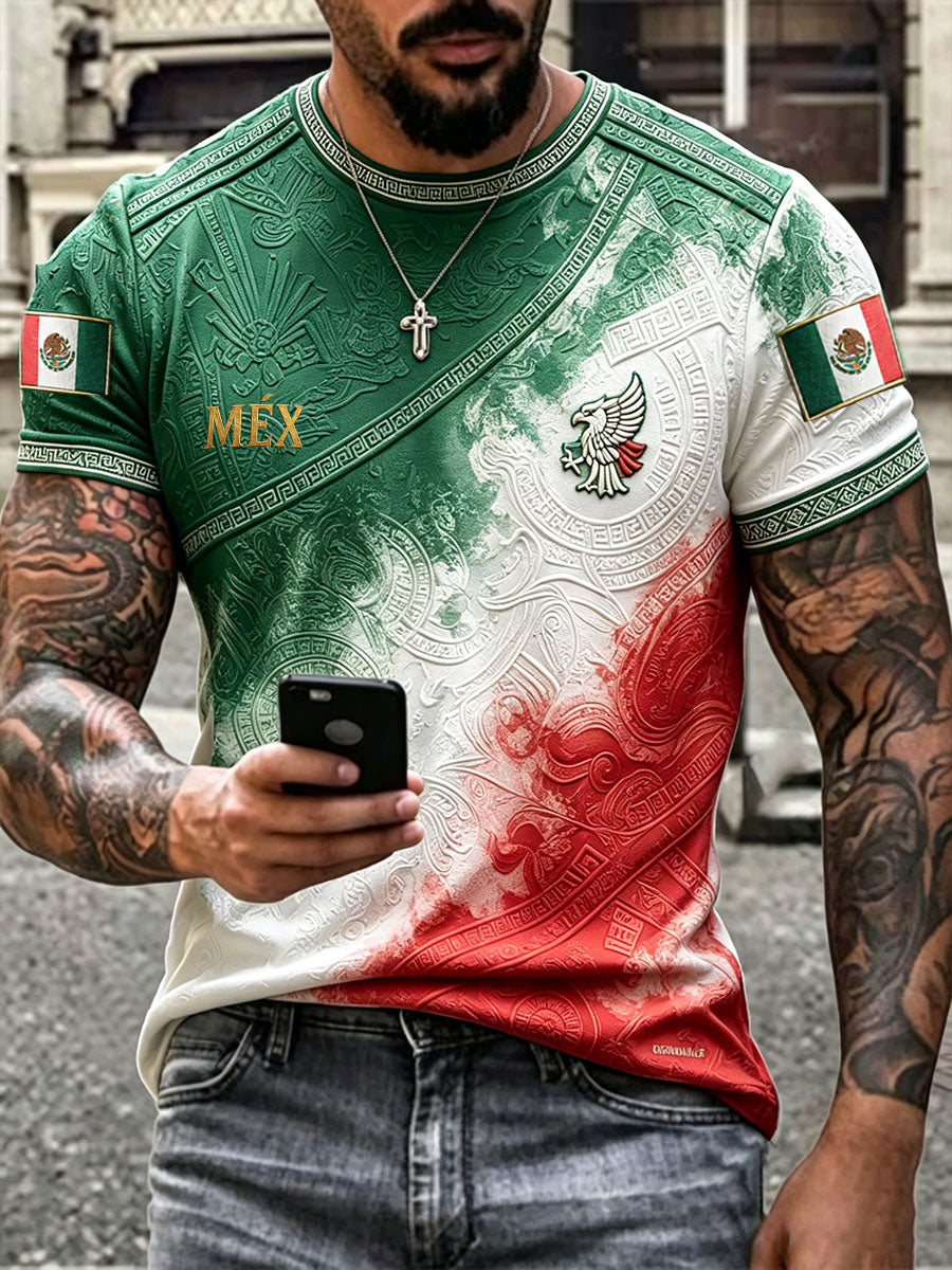 Camiseta estampada con diseño del orgullo mexicano para hombre