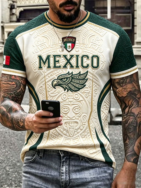 Camiseta estampada con diseño del orgullo mexicano para hombre
