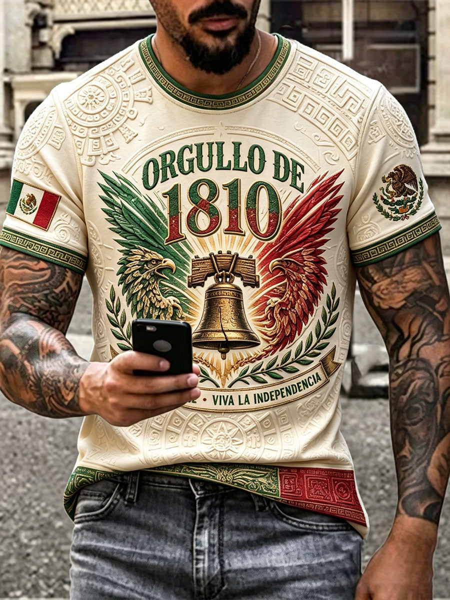 Camiseta estampada con diseño del orgullo mexicano para hombre