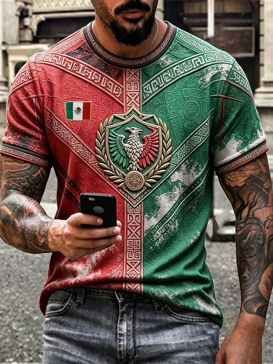 Camiseta estampada con diseño del orgullo mexicano para hombre