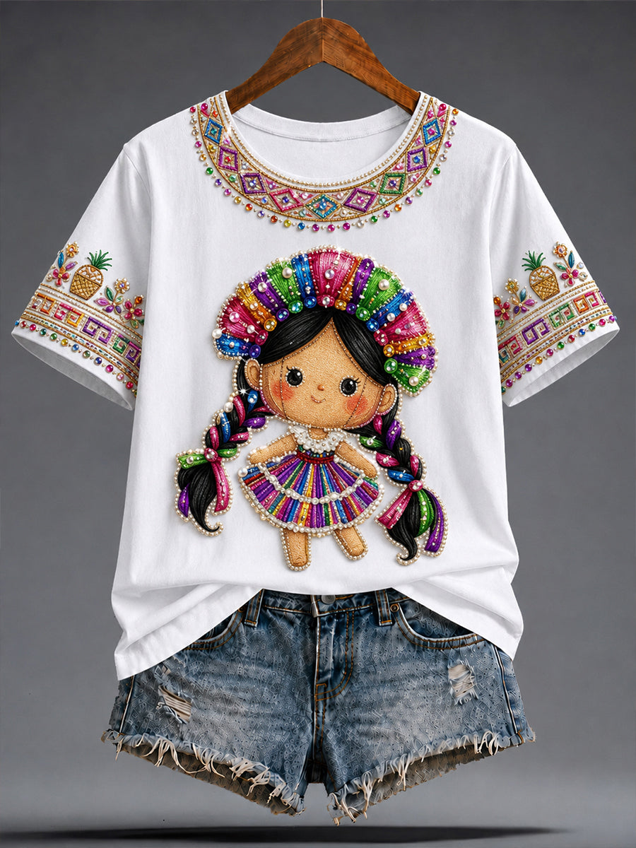 Camiseta Guelaguetza Mexico Art Printed para mujer