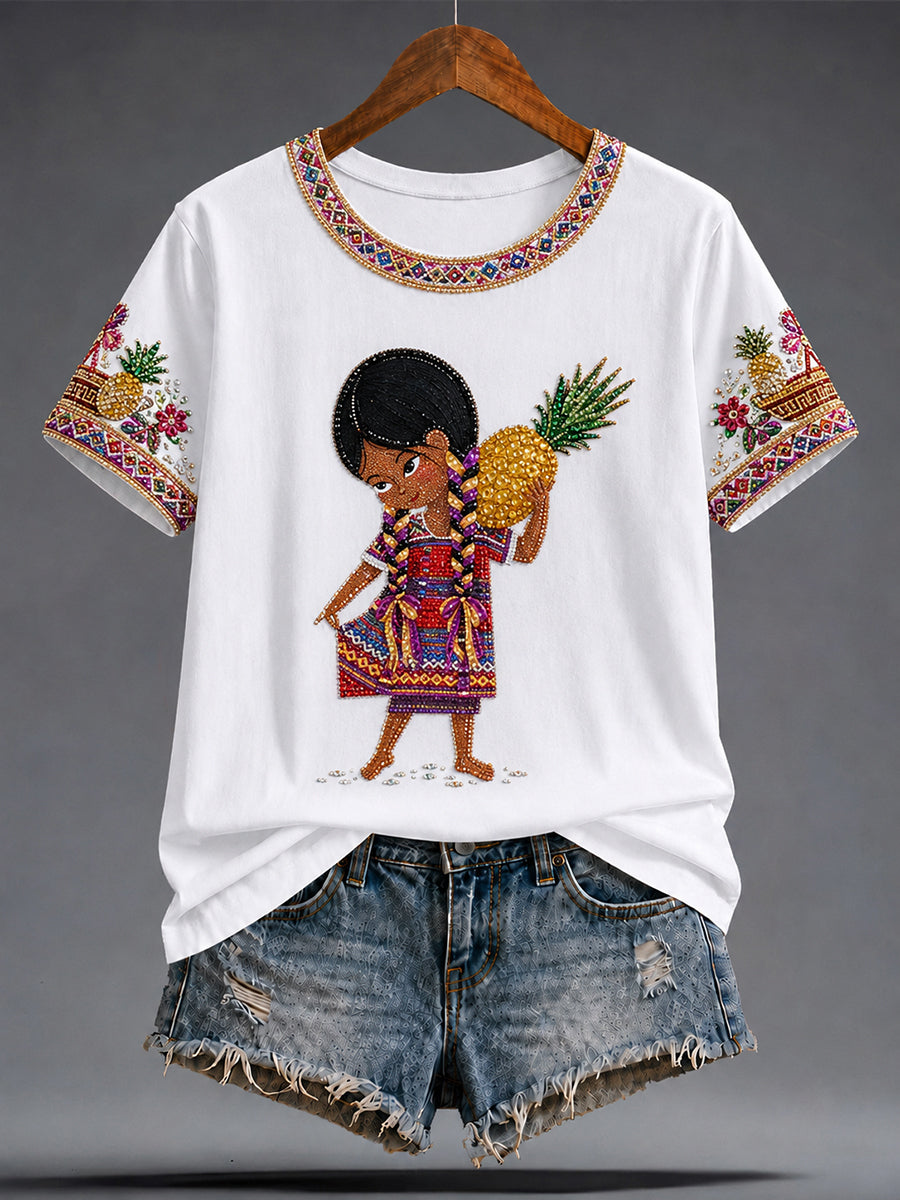 Camiseta Guelaguetza Mexico Art Printed para mujer