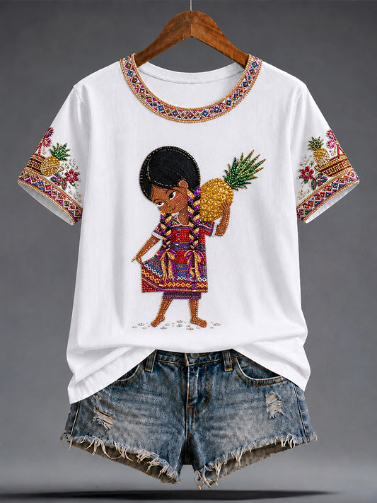 Camiseta Guelaguetza Mexico Art Printed para mujer