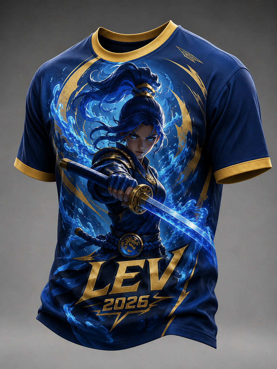 Camiseta de manga corta estampada para el Campeonato Masculino de Deportes Electrónicos