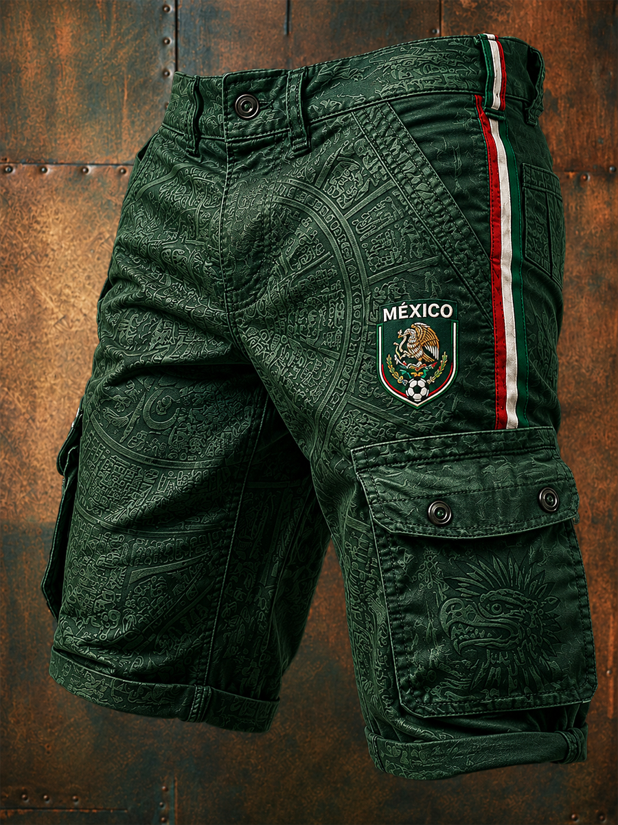 Pantalones cortos estampados con diseño de orgullo mexicano para hombre