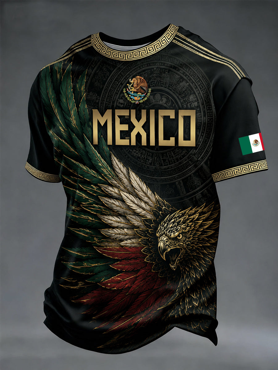 Camiseta casual con estampado de México para hombre