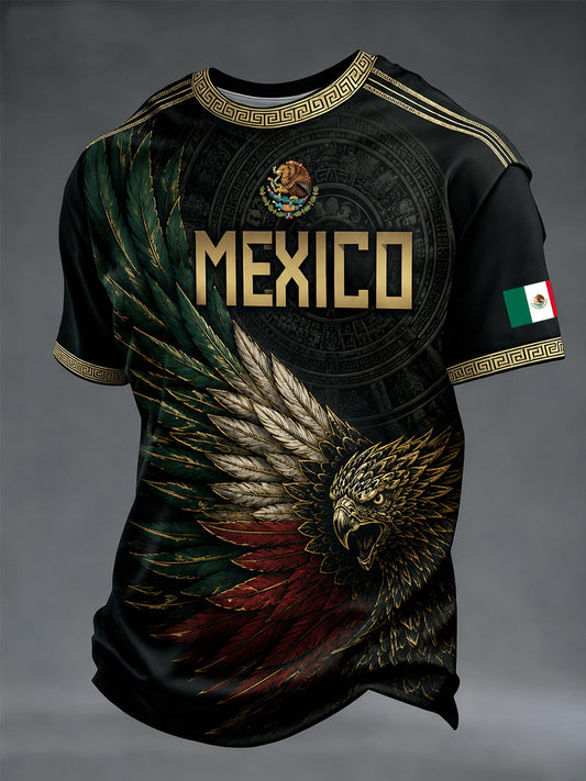 Camiseta casual con estampado de México para hombre