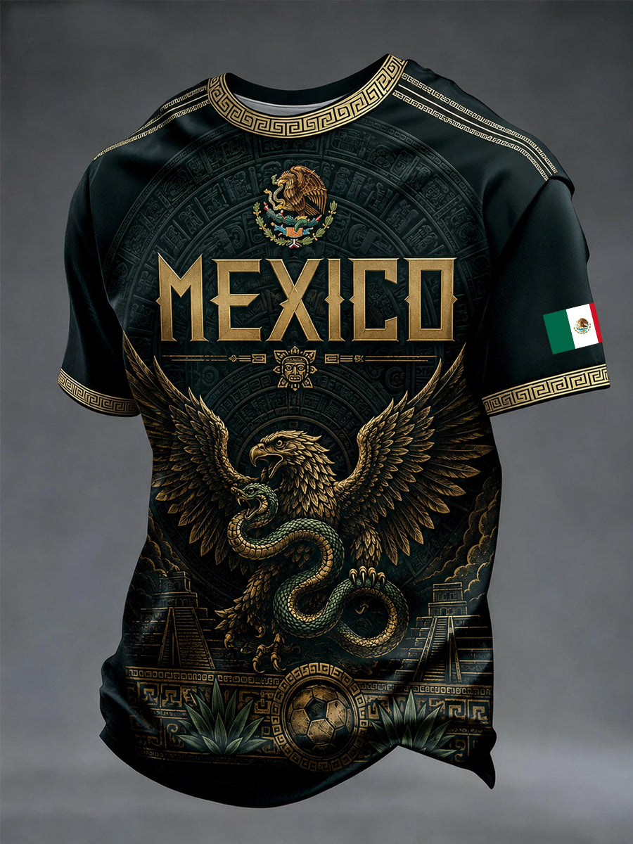 Camiseta casual con estampado de México para hombre