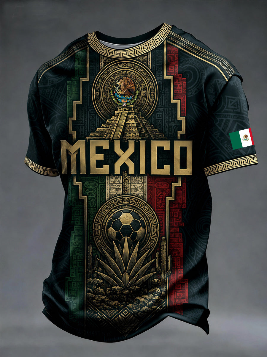 Camiseta casual con estampado de México para hombre