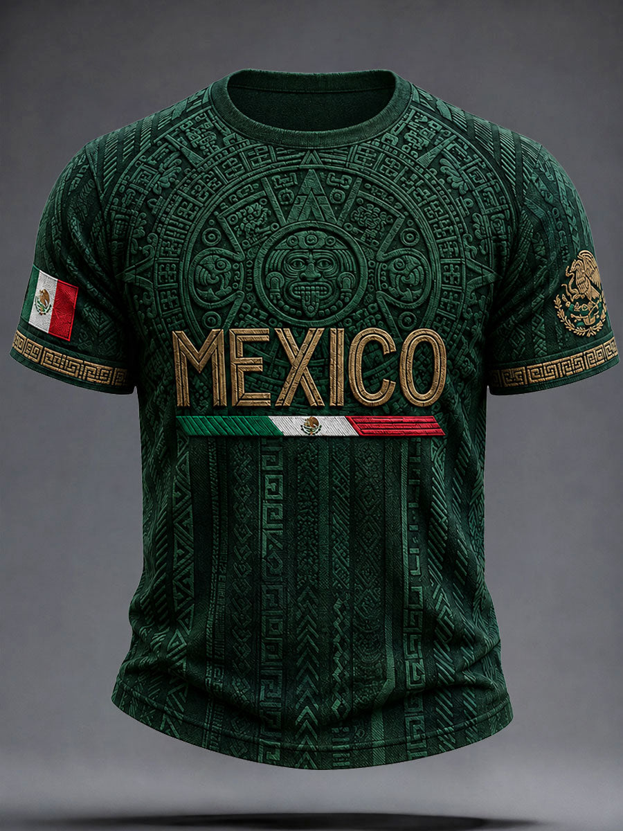 Camiseta impresa arte del amante del fútbol de México de los hombres