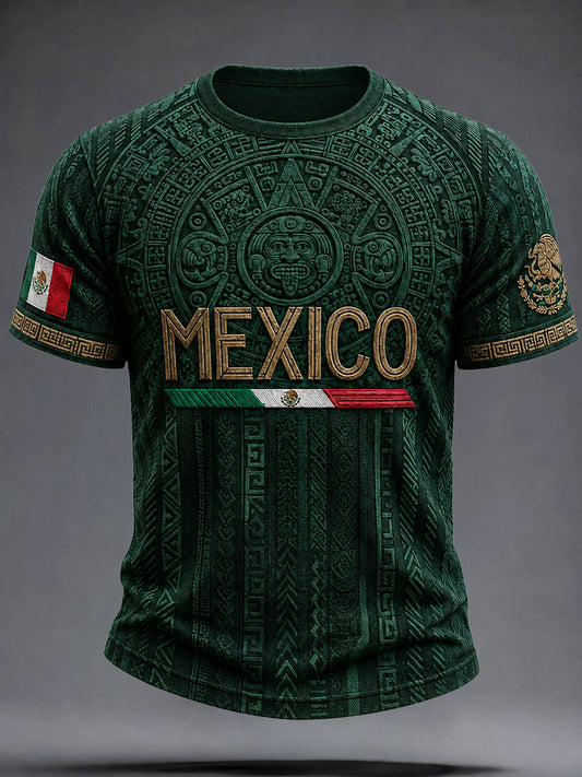 Camiseta impresa arte del amante del fútbol de México de los hombres