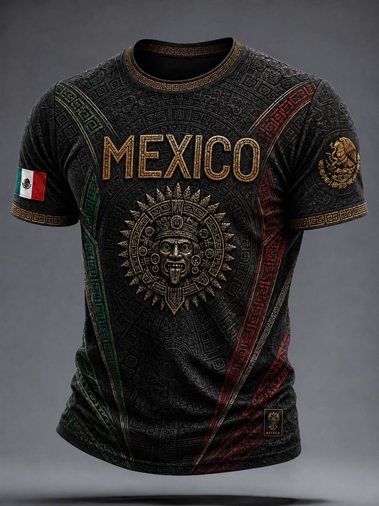 Camiseta estampada con diseño artístico para amantes del fútbol mexicano, para hombre
