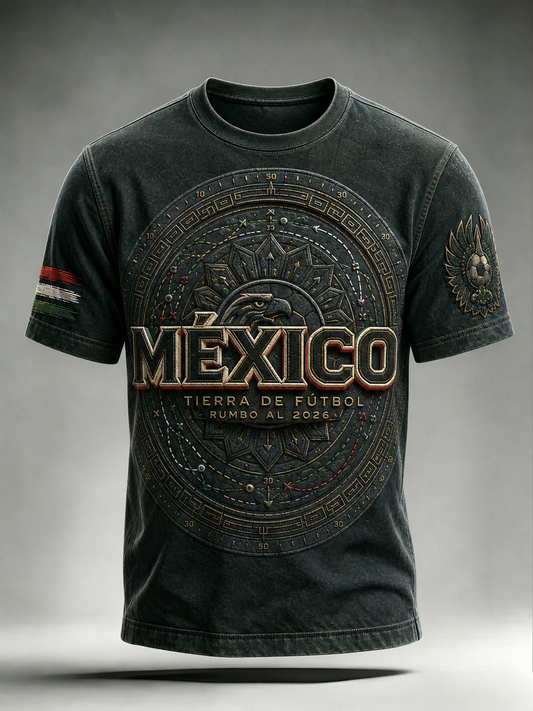 Camiseta de manga corta de fútbol mexicano para hombre
