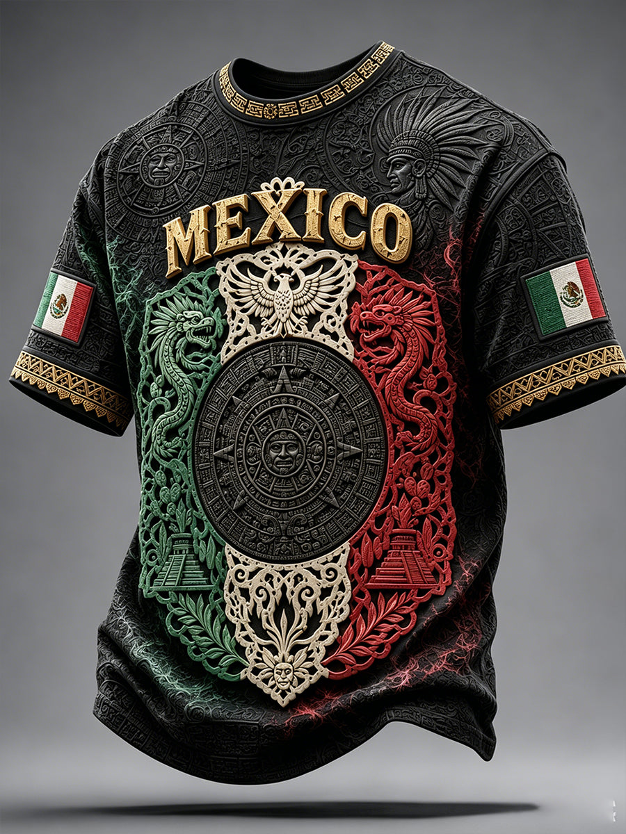 Los hombres de México Fútbol Amante Papel Picado Arte Impreso Camiseta