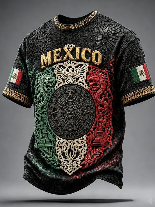 Los hombres de México Fútbol Amante Papel Picado Arte Impreso Camiseta
