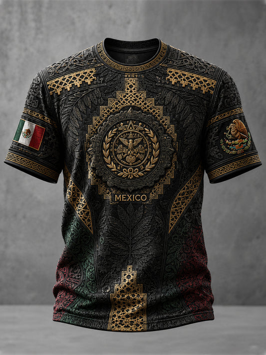 Camiseta estampada con arte de papel picado para amantes del fútbol mexicano, diseño masculino