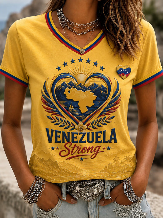 Camiseta estampada Venezuela Strong de mujer