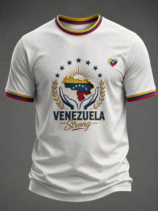 Camiseta estampada Venezuela Strong para hombre