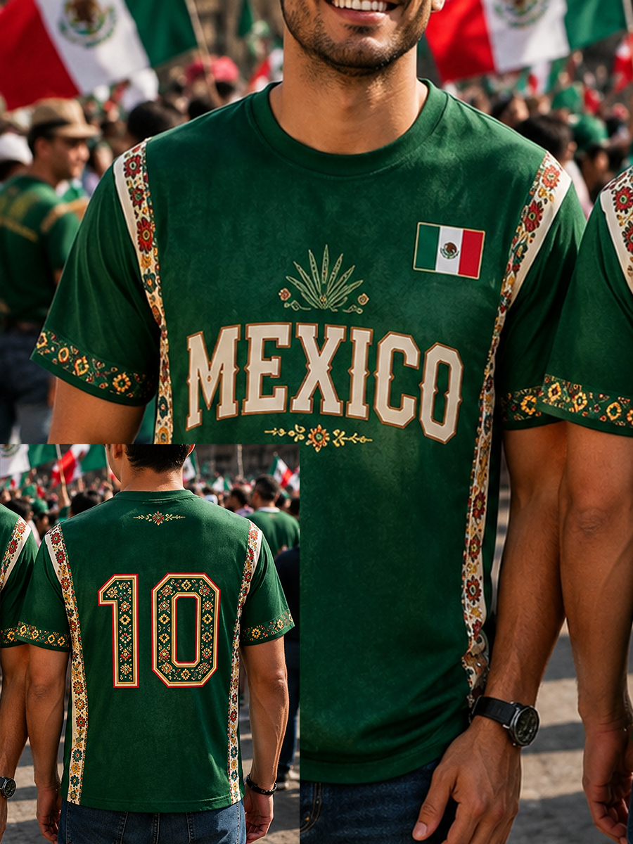 Camiseta de manga corta para hombre con estampado del orgullo mexicano