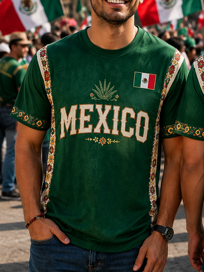 Camiseta de manga corta para hombre con estampado del orgullo mexicano