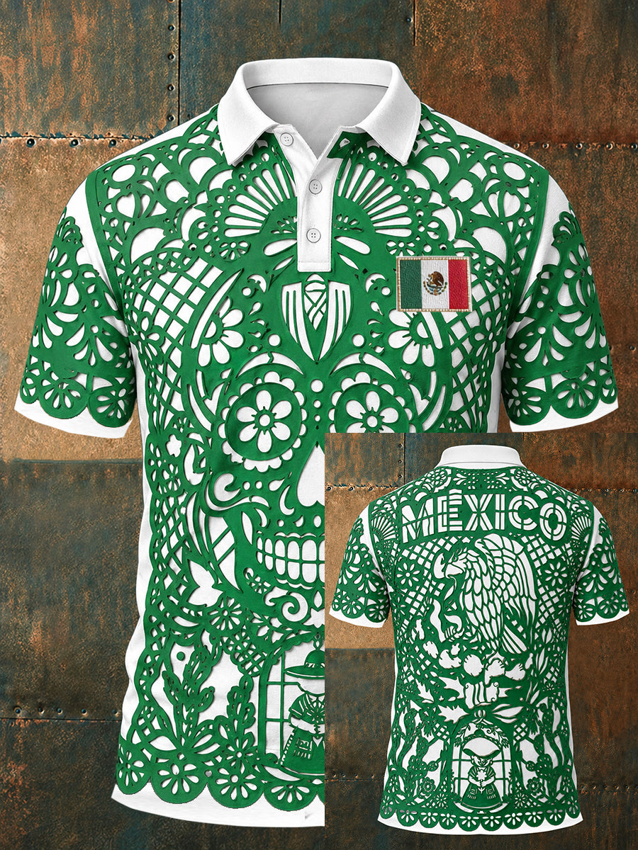 Hombres México Fútbol Amante Papel Picado Arte Impreso Casual Tops