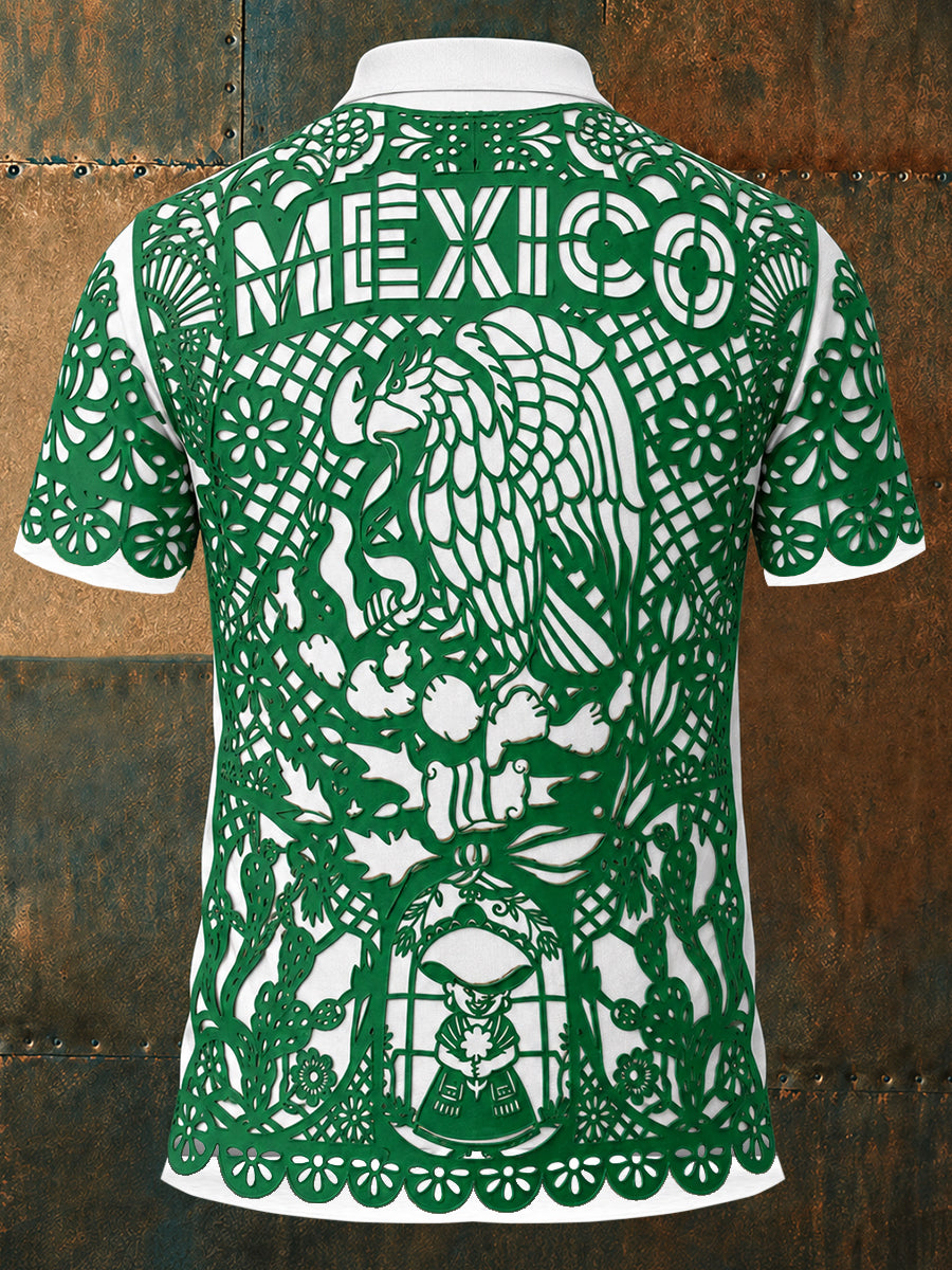 Hombres México Fútbol Amante Papel Picado Arte Impreso Casual Tops
