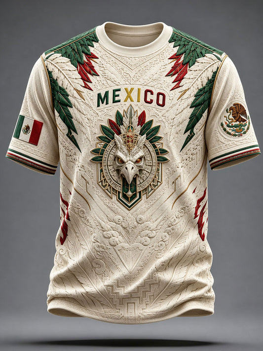 Camiseta estampada de México Football Lover Alebrije Art para hombre