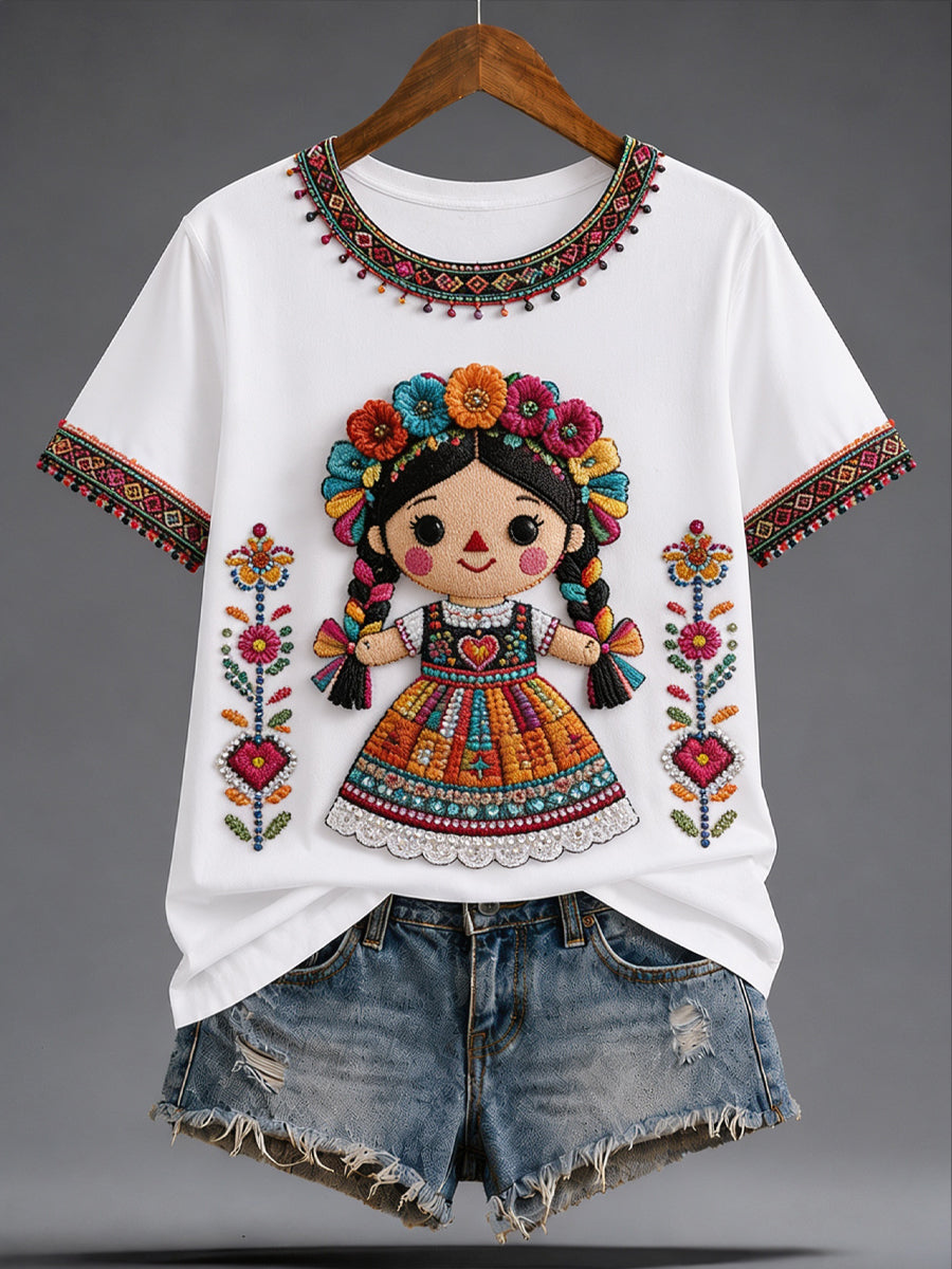 Camiseta informal estampada del Festival Guelaguetza femenino